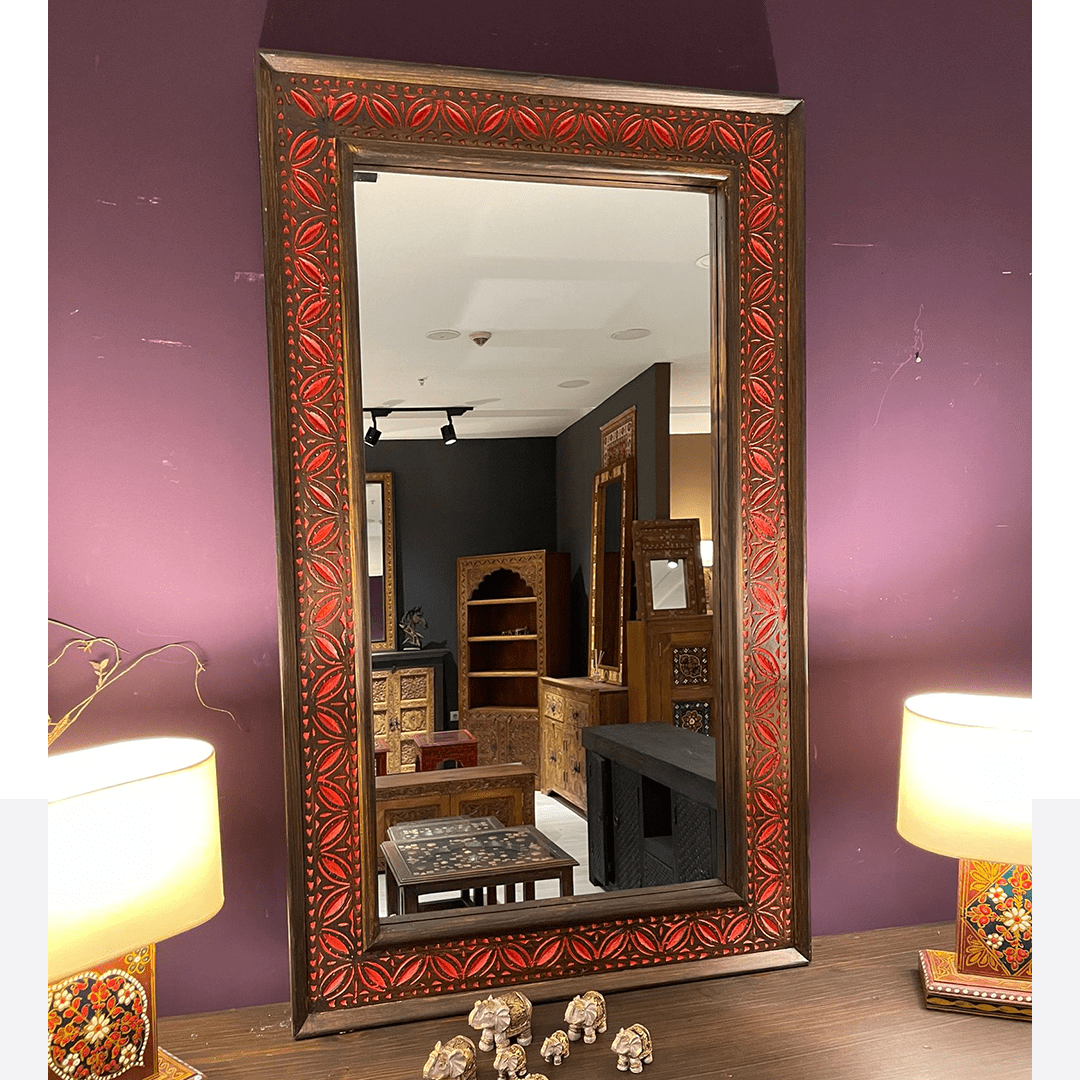 ETNİK MODEL EL OYMA AYNA M604 - Görsel 2