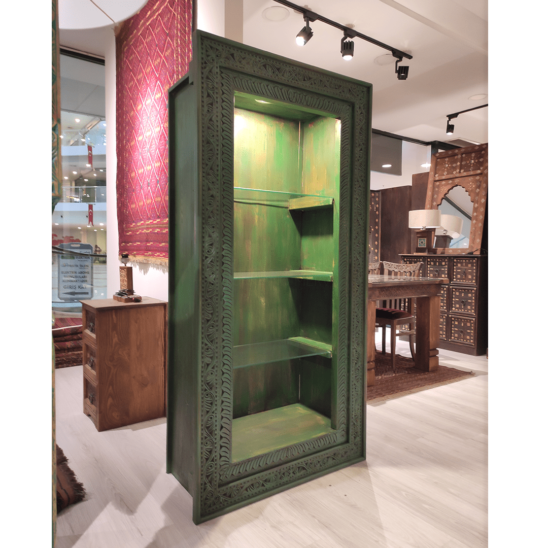 ETNİK MODEL YEŞİL ESKİTME VİTRİN M1043 - Görsel 2