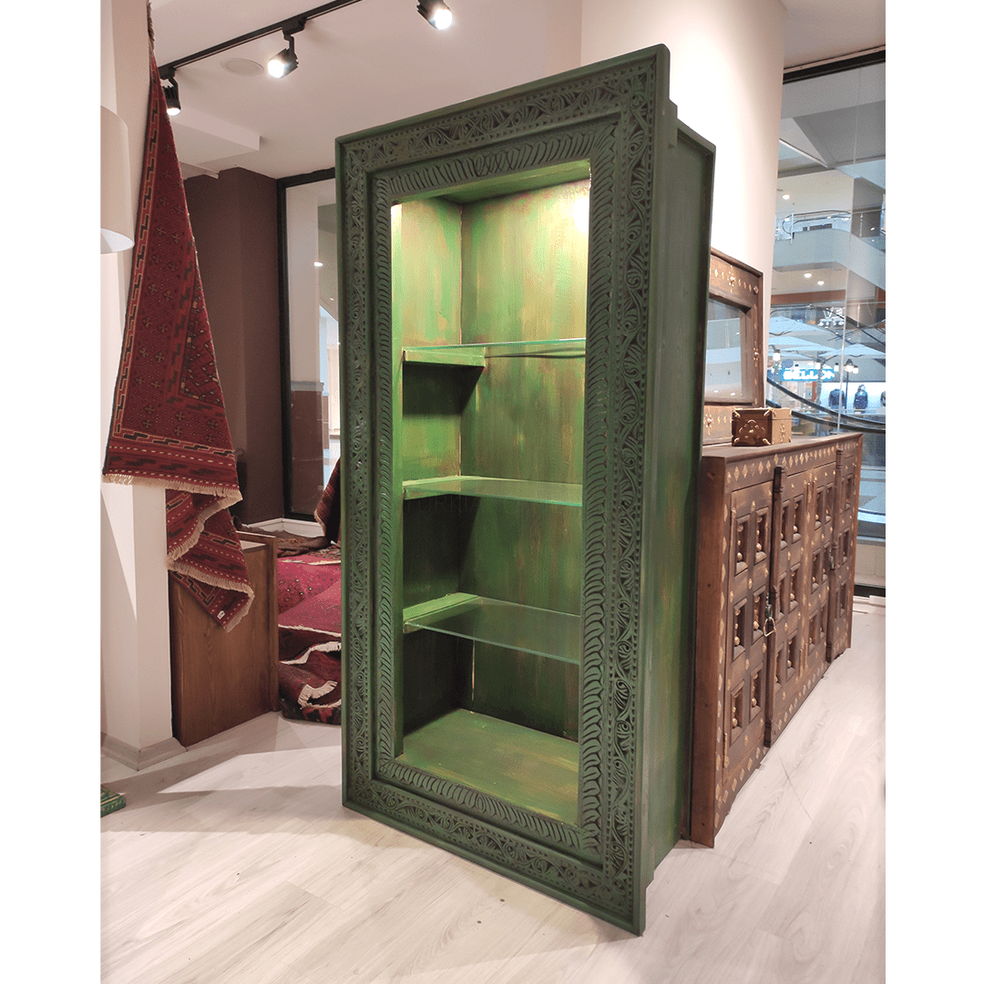 ETNİK MODEL YEŞİL ESKİTME VİTRİN M1043 - Görsel 3