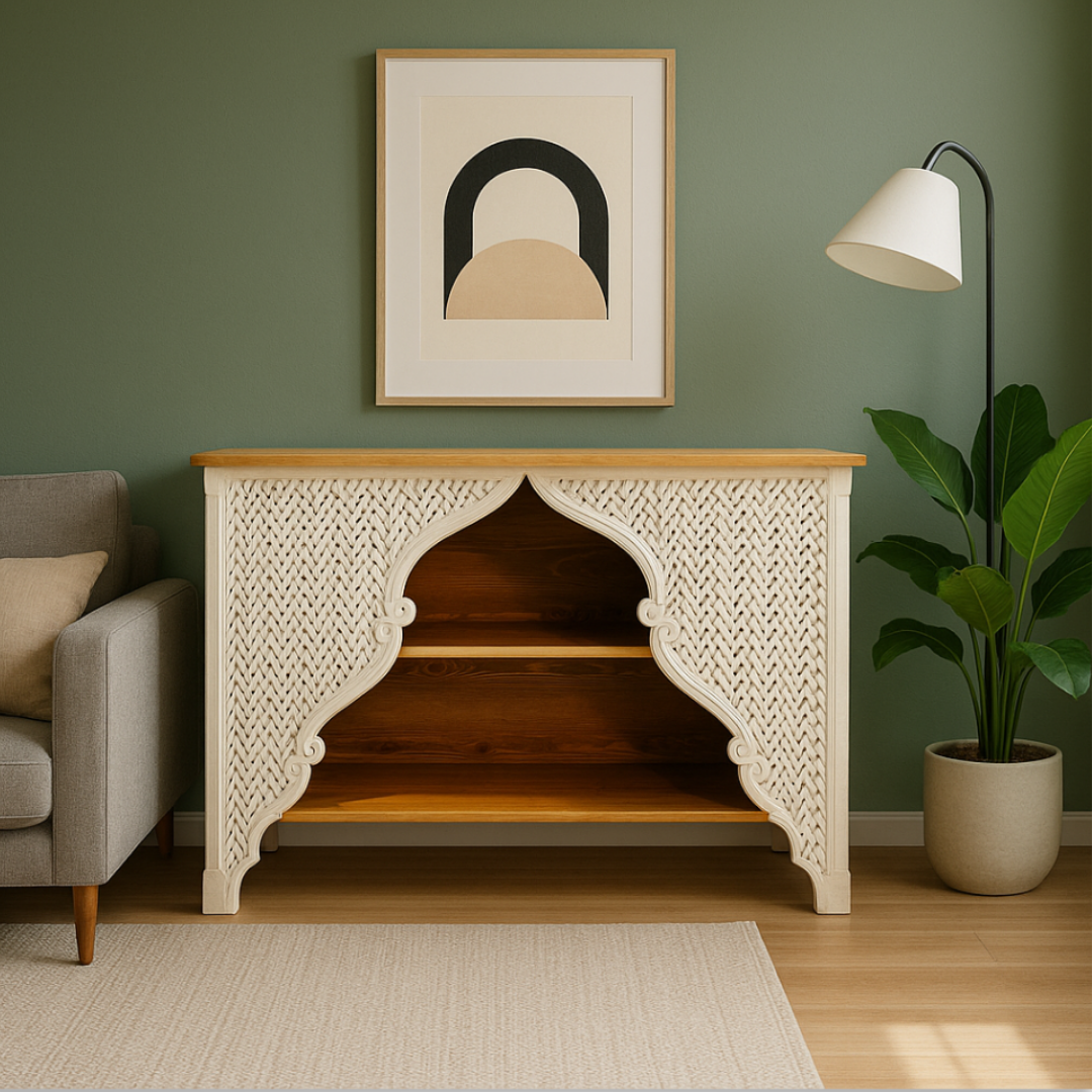 ETNİK MODEL MANGO AĞAÇ EL OYMA DRESUAR