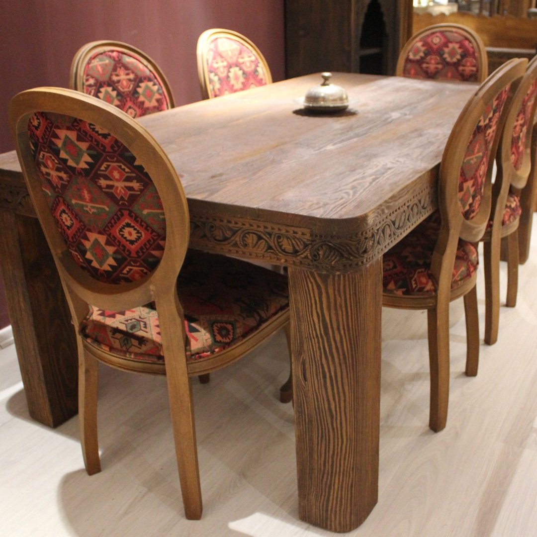 ETNİK MODEL EL OYMA YEMEK MASASI M429 - Görsel 4