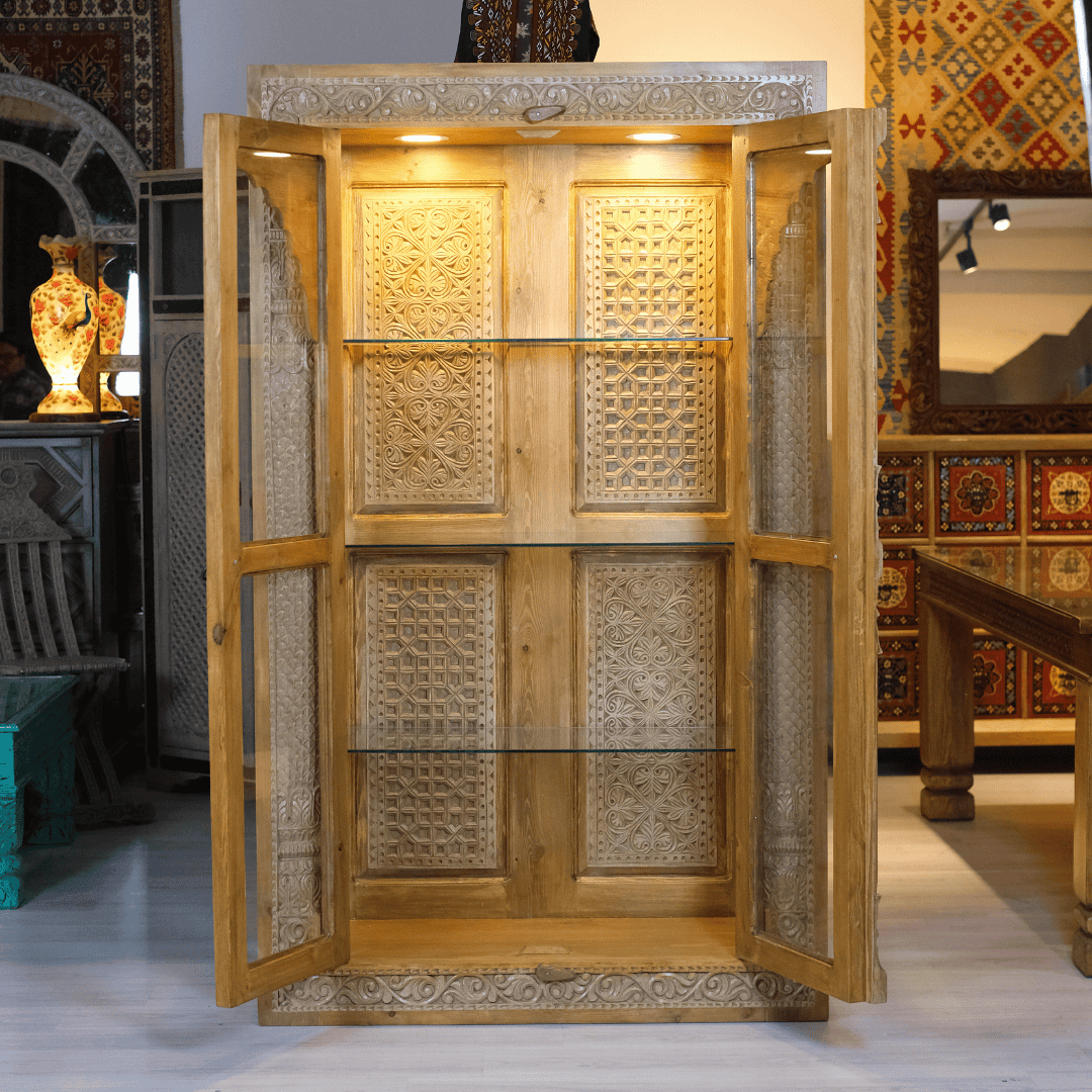 ETNİK MODEL EL OYMA ESKİTME VİTRİN M897 - Görsel 2