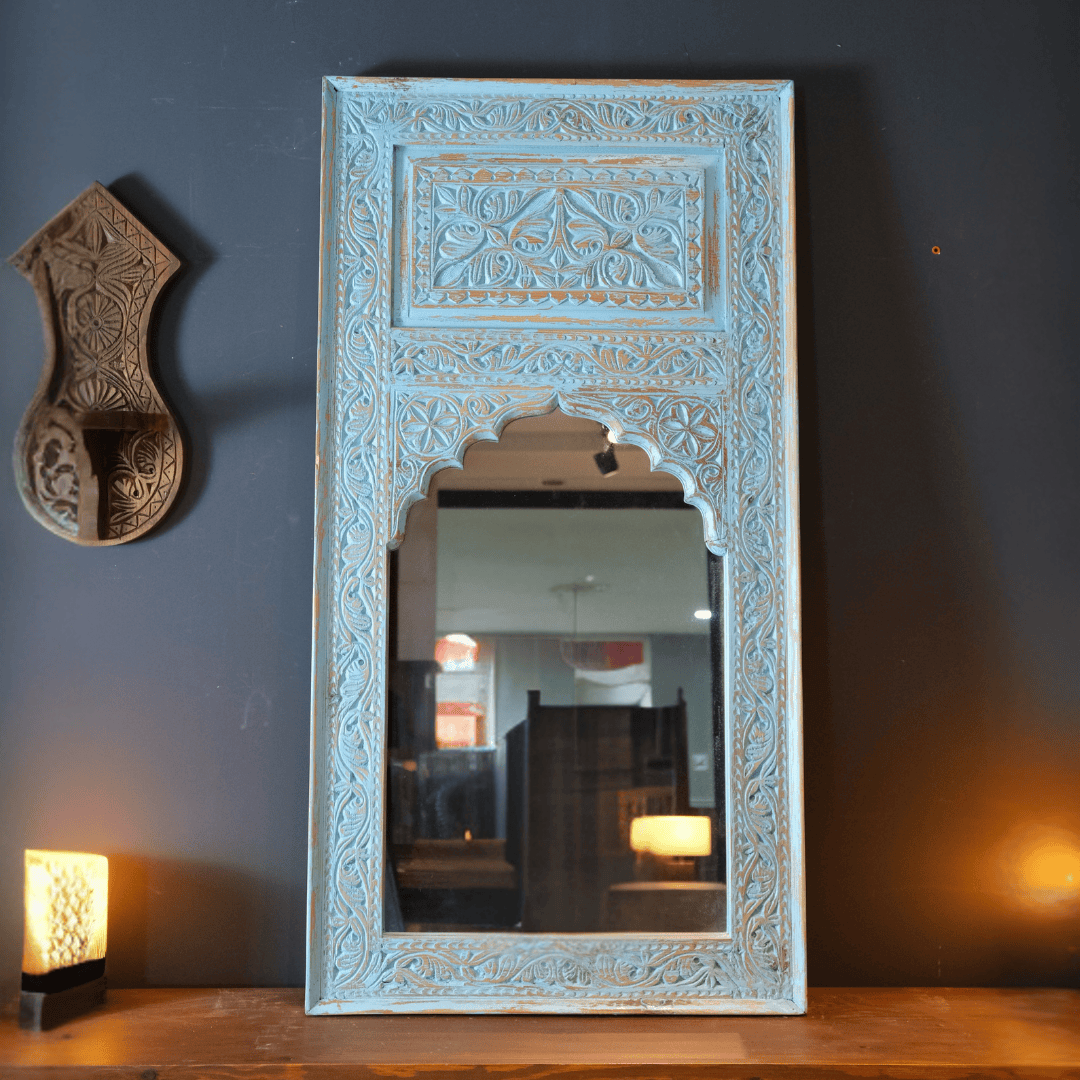 ETNİK MODEL MİHRABİ EL OYMA AYNA SKT0001-3