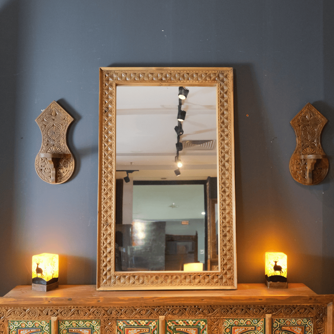 ETNİK MODEL EL OYMA AYNA M0014-3