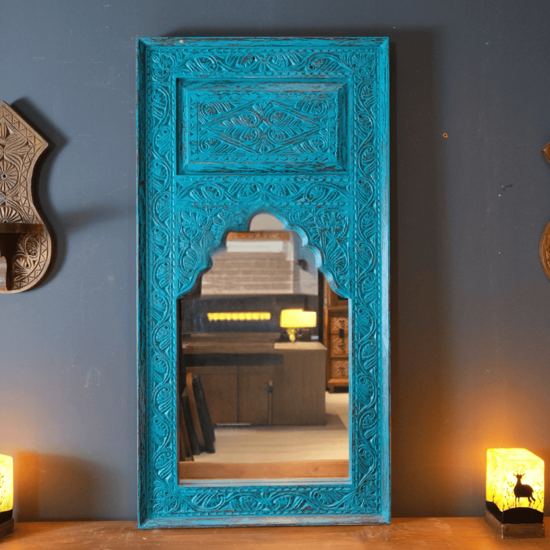 ETNİK MODEL MİHRABİ EL OYMA AYNA M0001-2