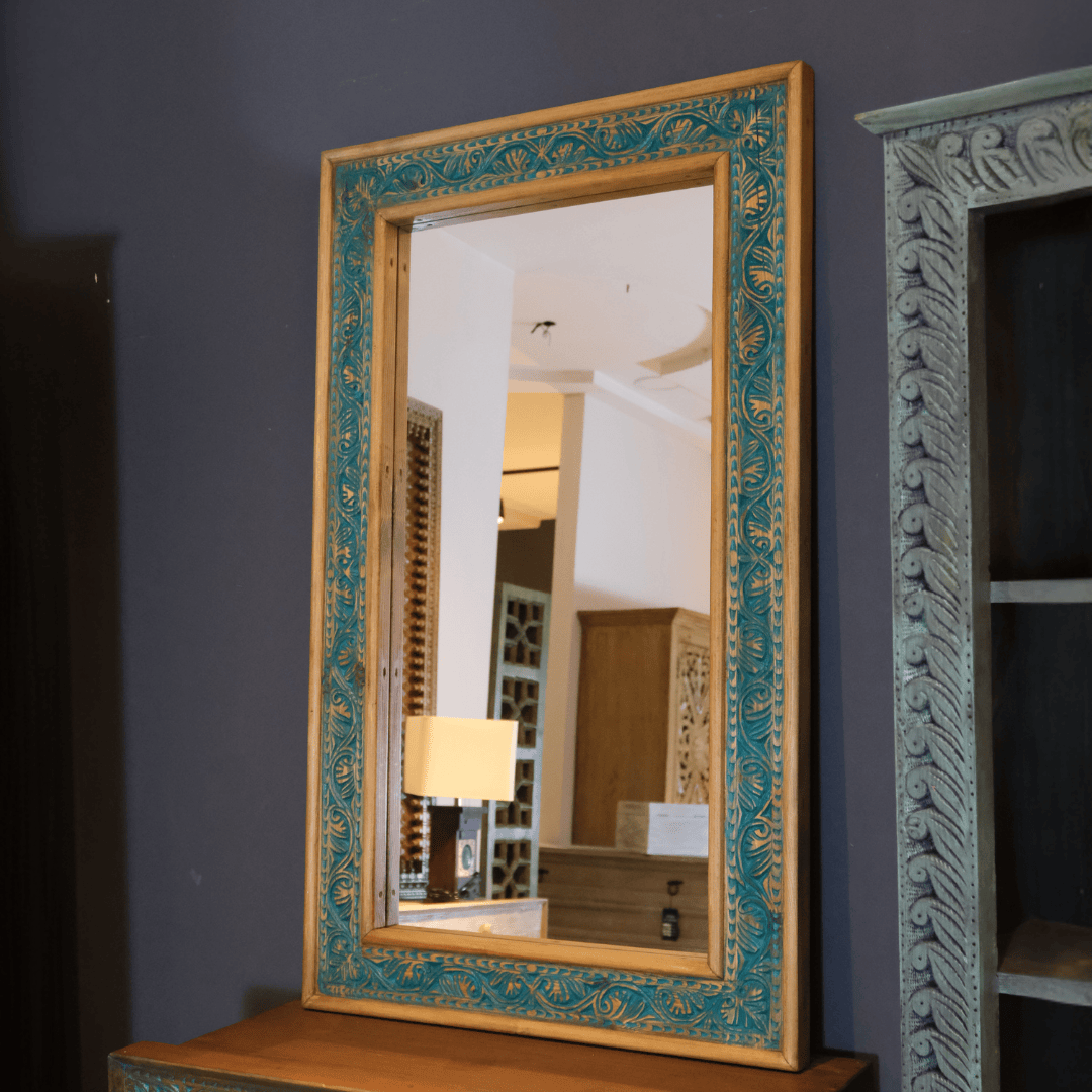 ETNİK MODEL EL OYMA AYNA M0014-4 - Görsel 2