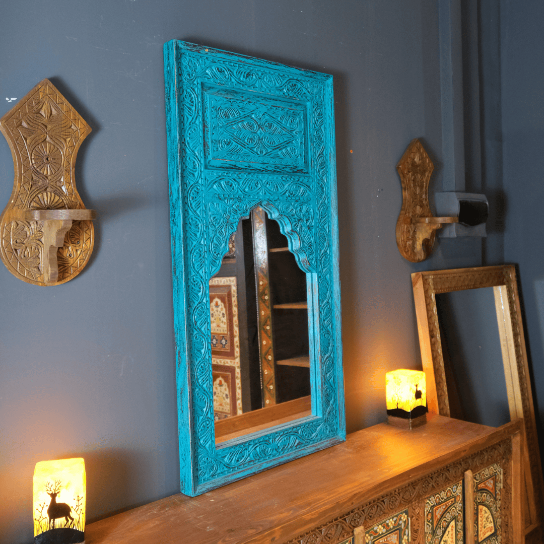 ETNİK MODEL MİHRABİ EL OYMA AYNA M0001-2 - Görsel 2