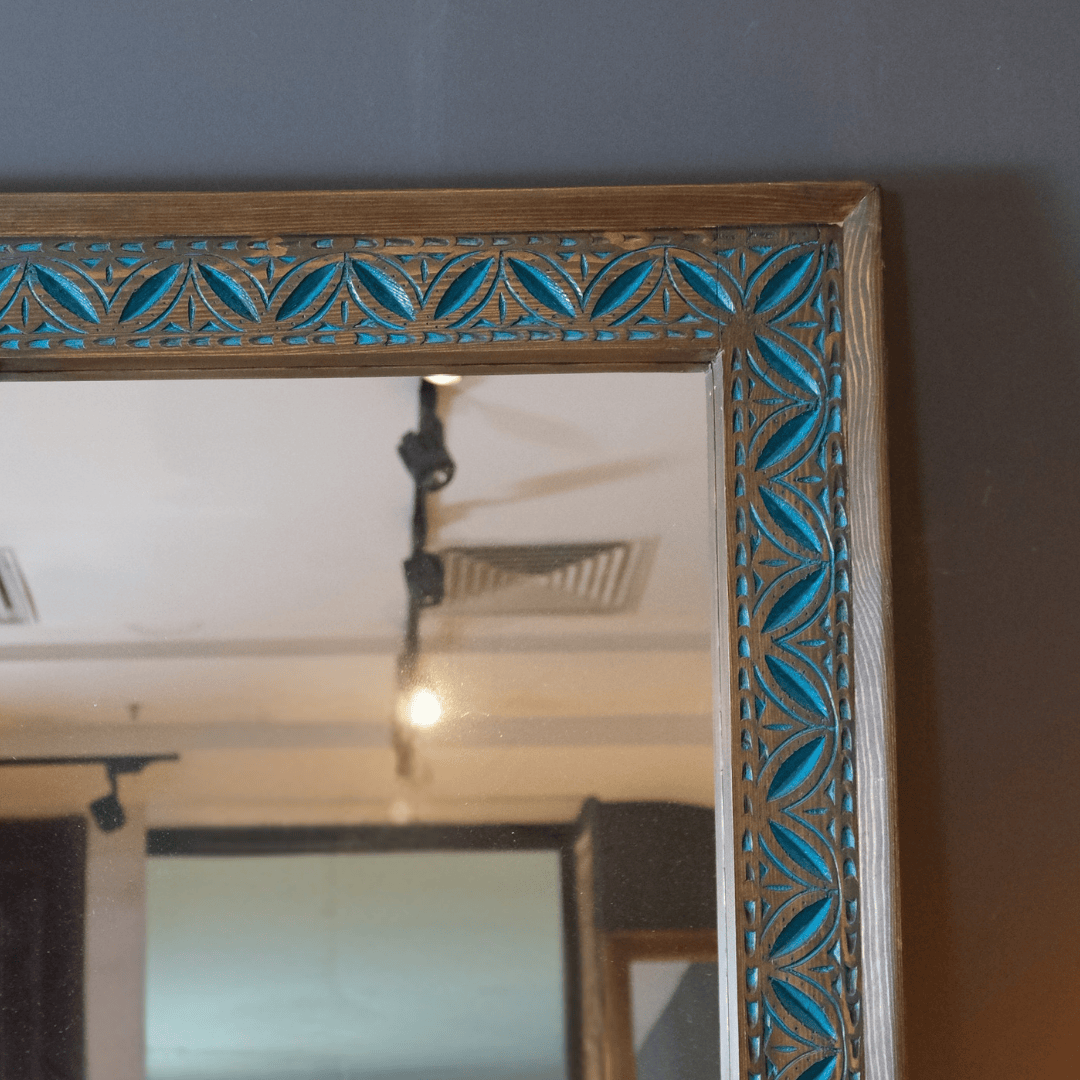 ETNİK MODEL EL OYMA KÜÇÜK AYNA SKT0014 - Görsel 3