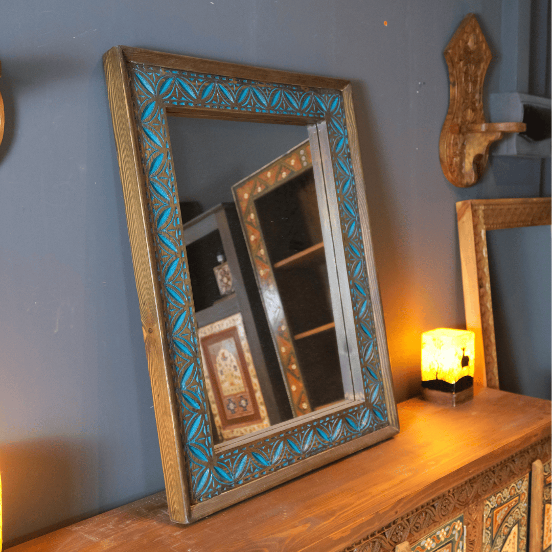 ETNİK MODEL EL OYMA KÜÇÜK AYNA SKT0014 - Görsel 2