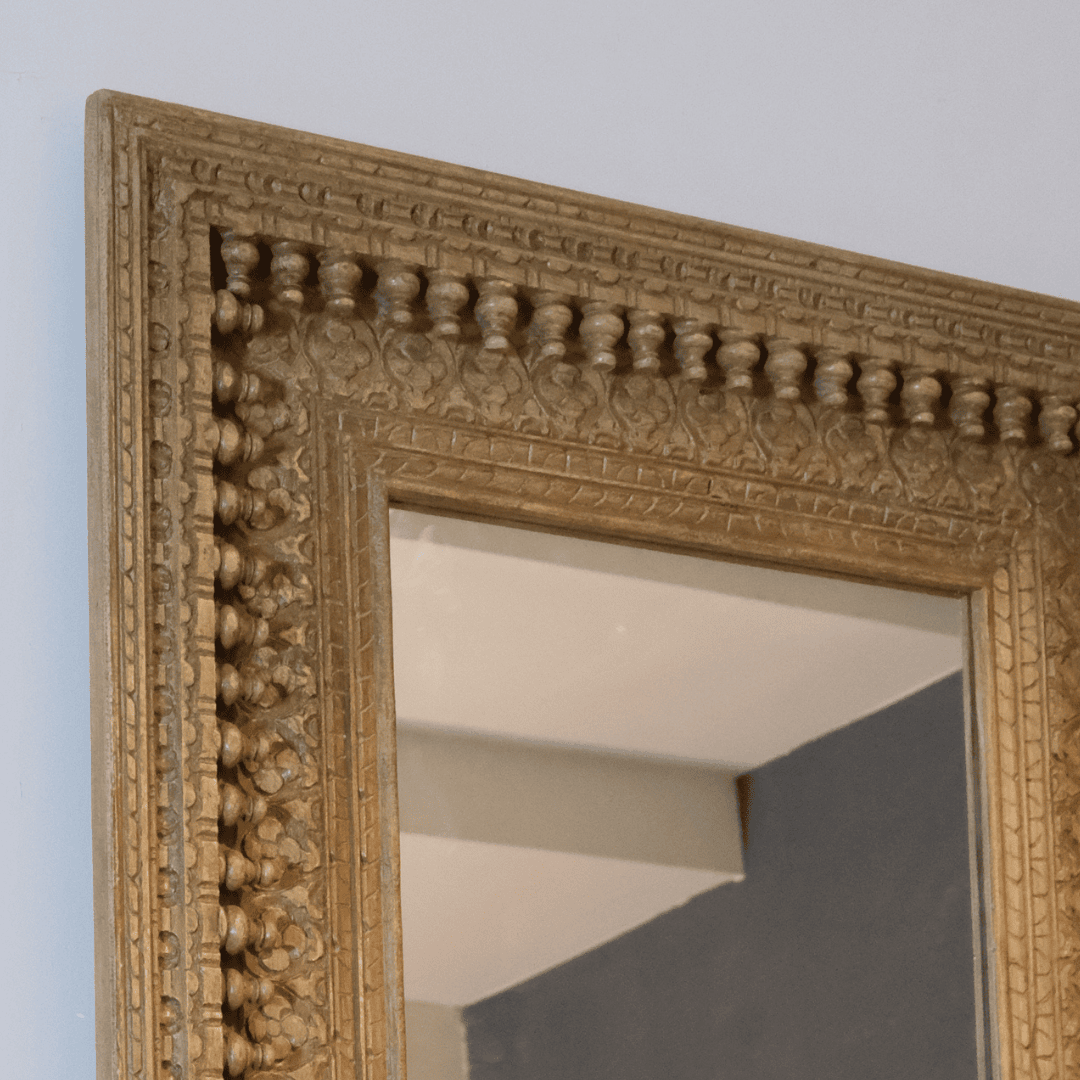 ETNİK MODEL MANGO AĞAÇ EL OYMA AYNA H0085-1 - Görsel 4