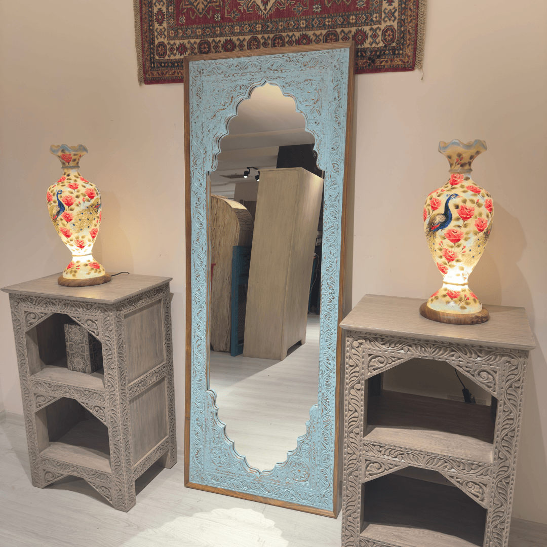 ETNİK MODEL EL OYMASI YÜKSEK BOY AYNA SKT532-1 - Görsel 4