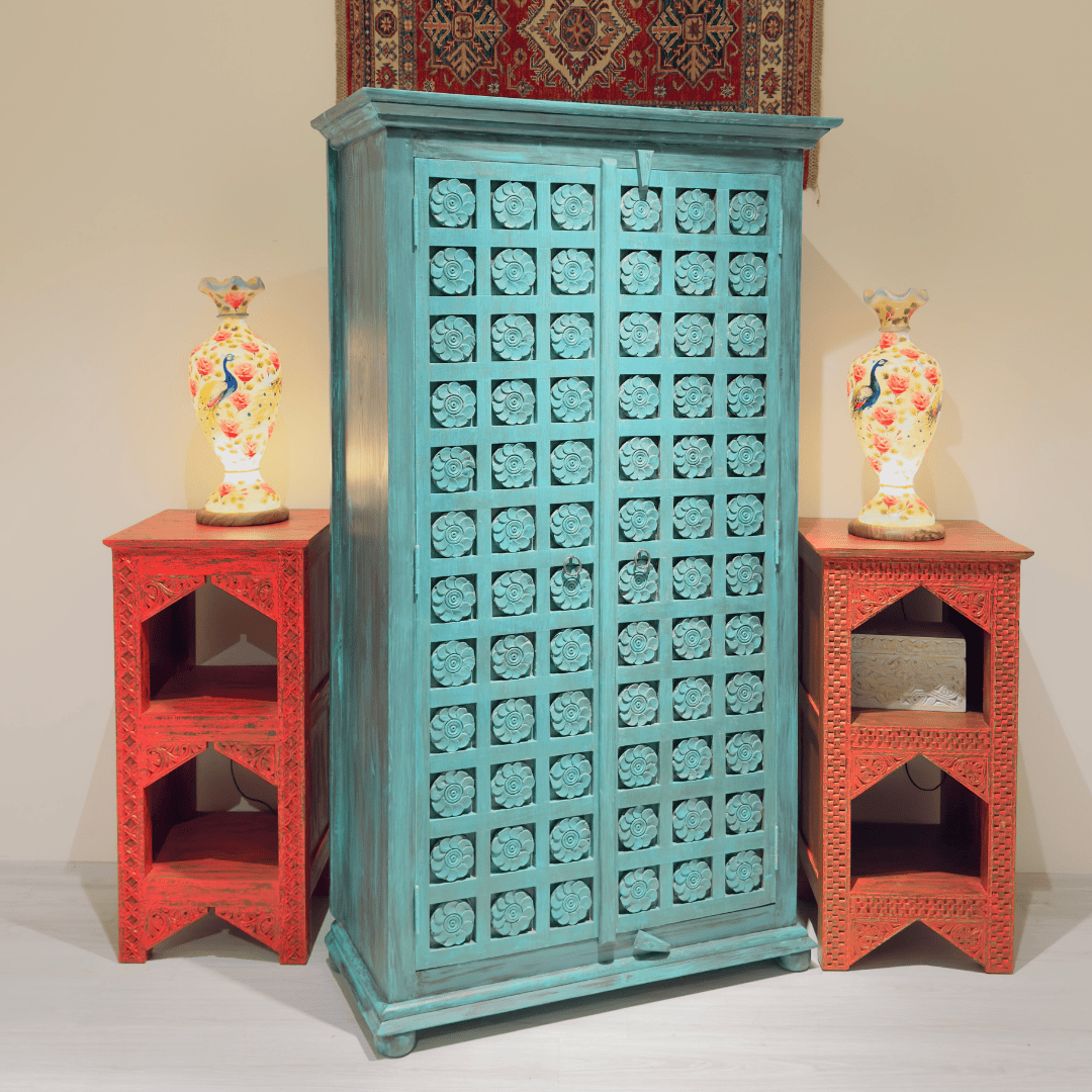 ETNİK MODEL MANGO AĞAÇ EL OYMA DOLAP SKT0027 - Görsel 3