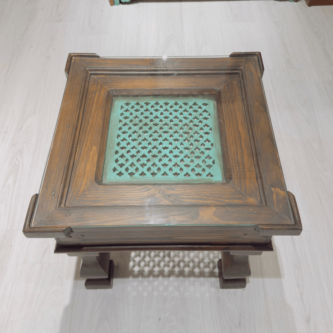 ETNİK MODEL AHŞAP ESKİTME YAN SEHPA SKT904