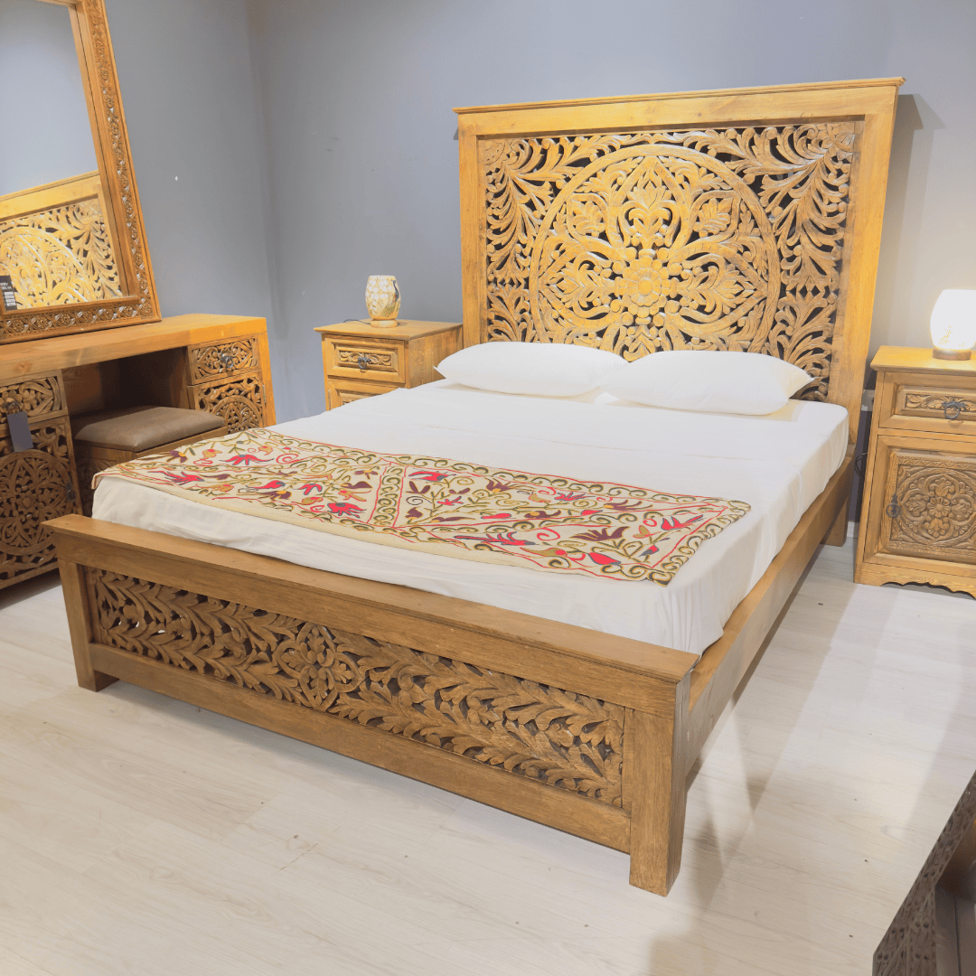 ETNİK MODEL MANGO AĞAÇ KARYOLA H0083 - Görsel 3