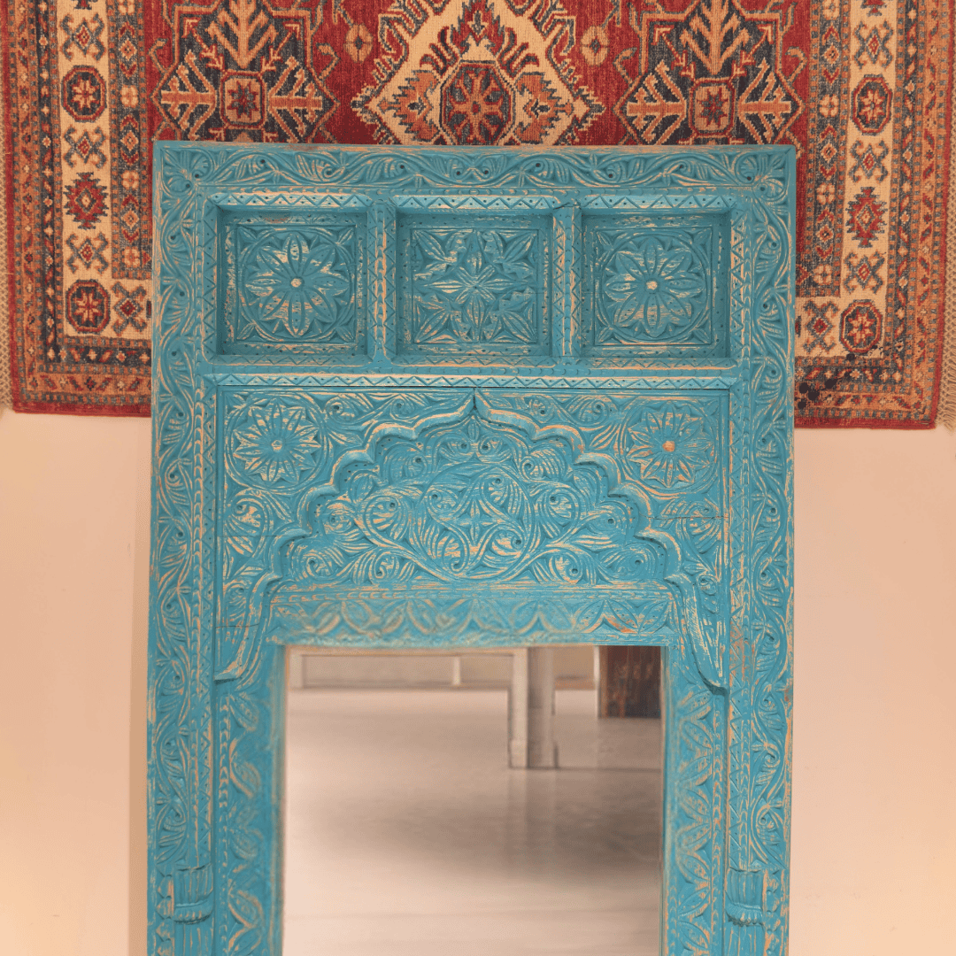 ETNİK MODEL EL OYMA YÜKSEK BOY AYNA M1054 - Görsel 3