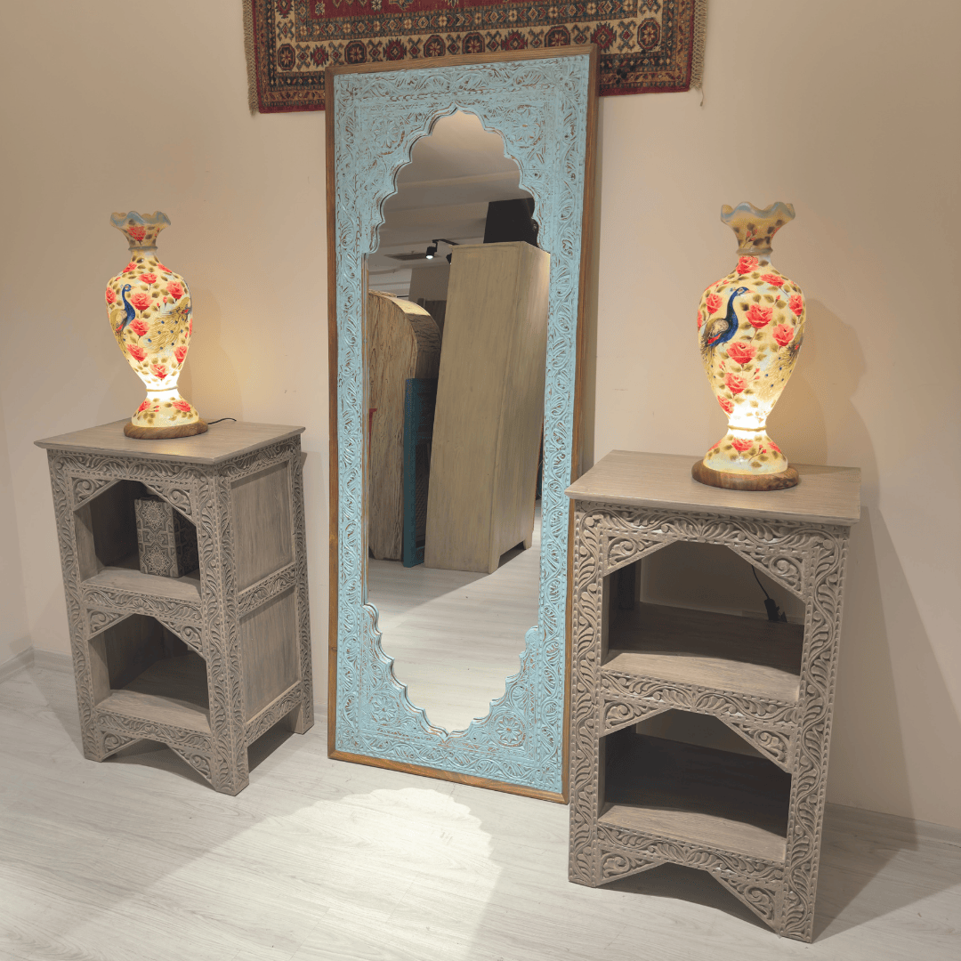 ETNİK MODEL EL OYMASI YÜKSEK BOY AYNA SKT532-1 - Görsel 2