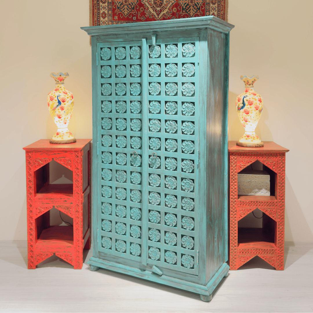 ETNİK MODEL MANGO AĞAÇ EL OYMA DOLAP SKT0027 - Görsel 4