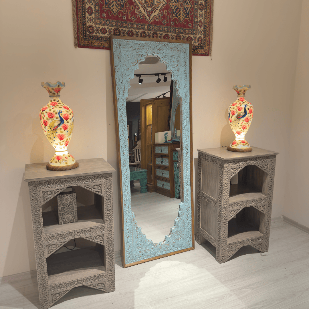 ETNİK MODEL EL OYMASI YÜKSEK BOY AYNA SKT532-1