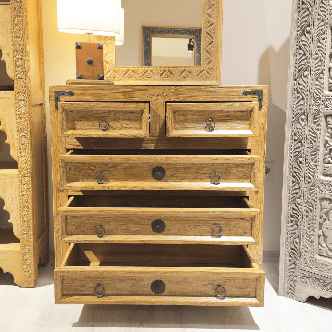 ETNİK MODEL ESKİTME AHŞAP ŞİFONYER M674 - Görsel 4