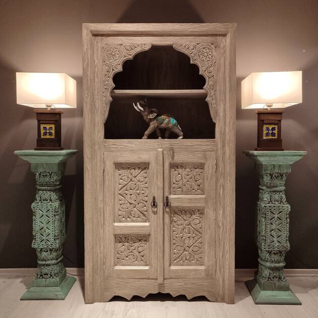 ETNİK MODEL EL OYMA VİTRİN DOLAP M702