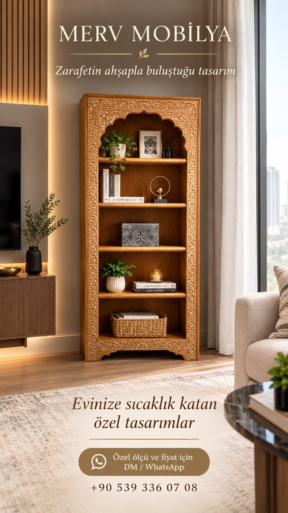 ETNİK MODEL EL OYMA KİTAPLIK M026