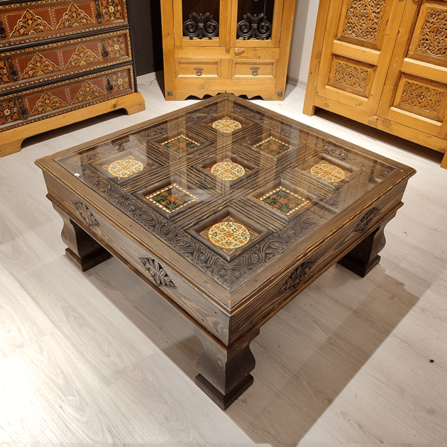 ETNİK MODEL EL OYMA ORTA SEHPA M1334