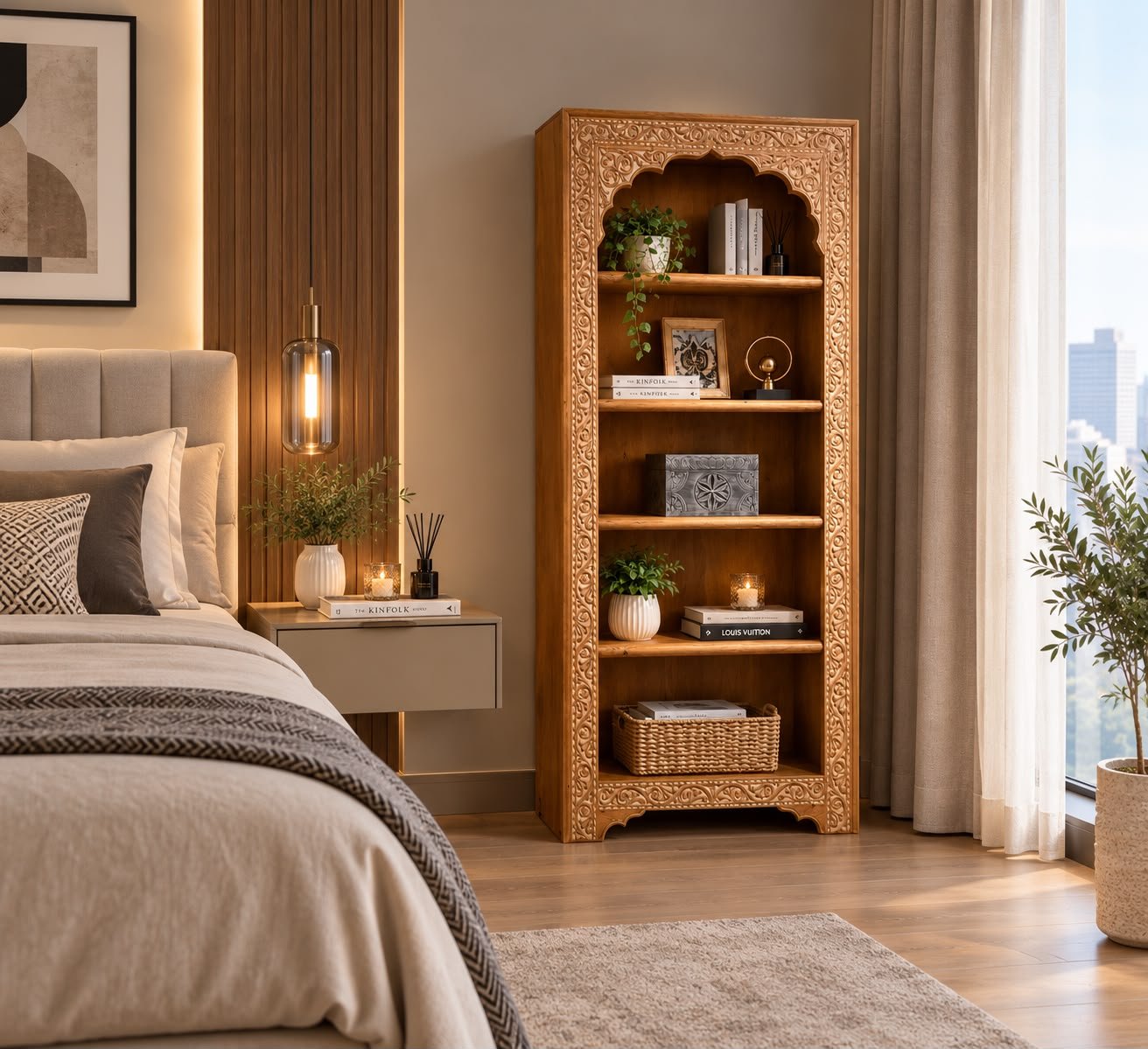 ETNİK MODEL EL OYMA KİTAPLIK M026 - Görsel 3