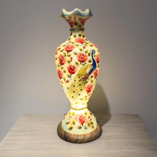 ETNİK MODEL EL BOYAMA DERİ ABAJUR PK0003