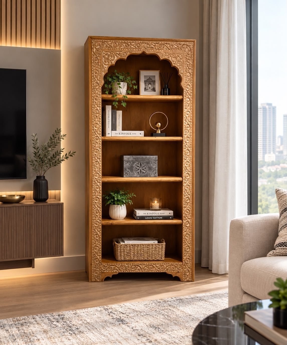 ETNİK MODEL EL OYMA KİTAPLIK M026 - Görsel 4