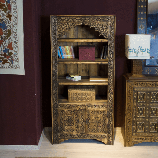 ETNİK MODEL EL OYMA ESKİTME KİTAPLIK SKT007