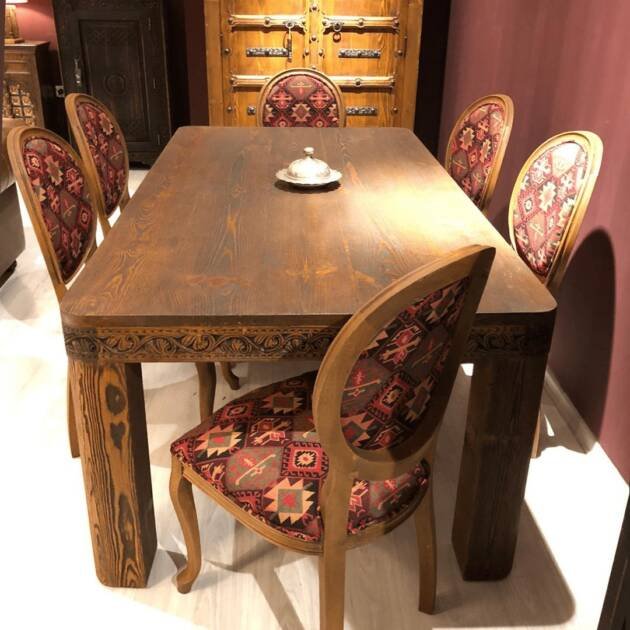 ETNİK MODEL EL OYMA YEMEK MASASI M429