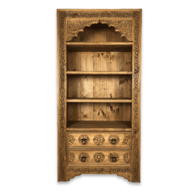 ETNİK MODEL EL OYMA ÇEKMECELİ KİTAPLIK M434