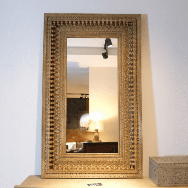 ETNİK MODEL MANGO AĞAÇ EL OYMA AYNA H0085-1