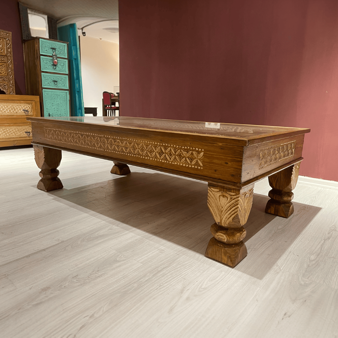 ETNİK MODEL EL BOYAMA VE OYMA ORTA SEHPA M1003 - Görsel 3