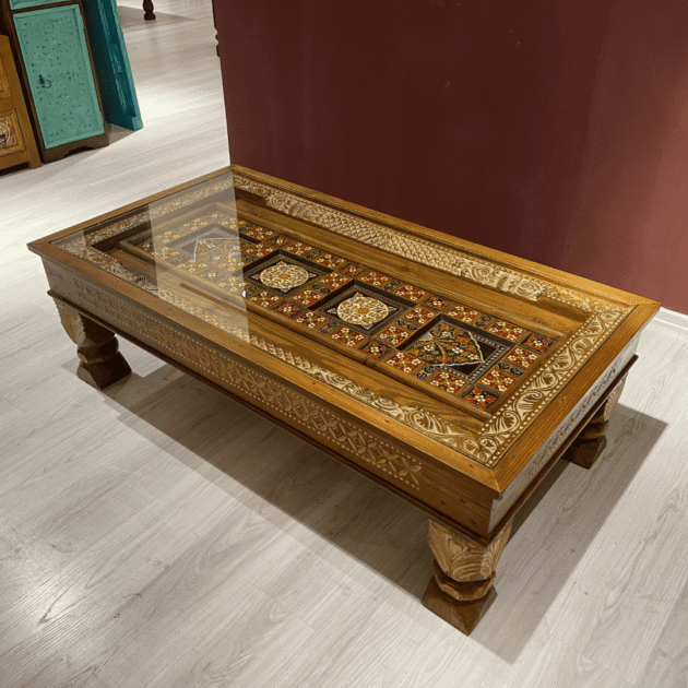 ETNİK MODEL EL BOYAMA VE OYMA ORTA SEHPA M1003