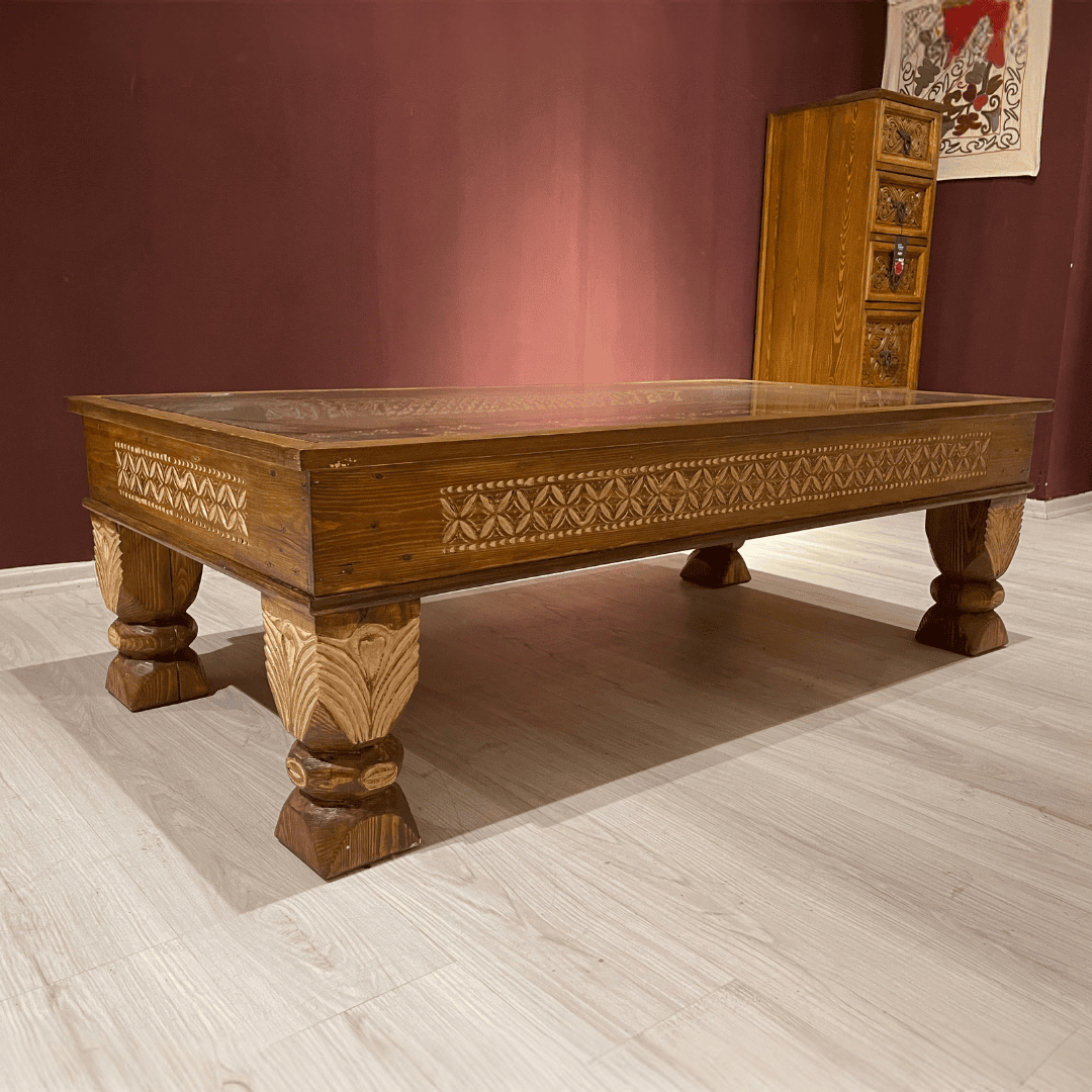 ETNİK MODEL EL BOYAMA VE OYMA ORTA SEHPA M1003 - Görsel 5