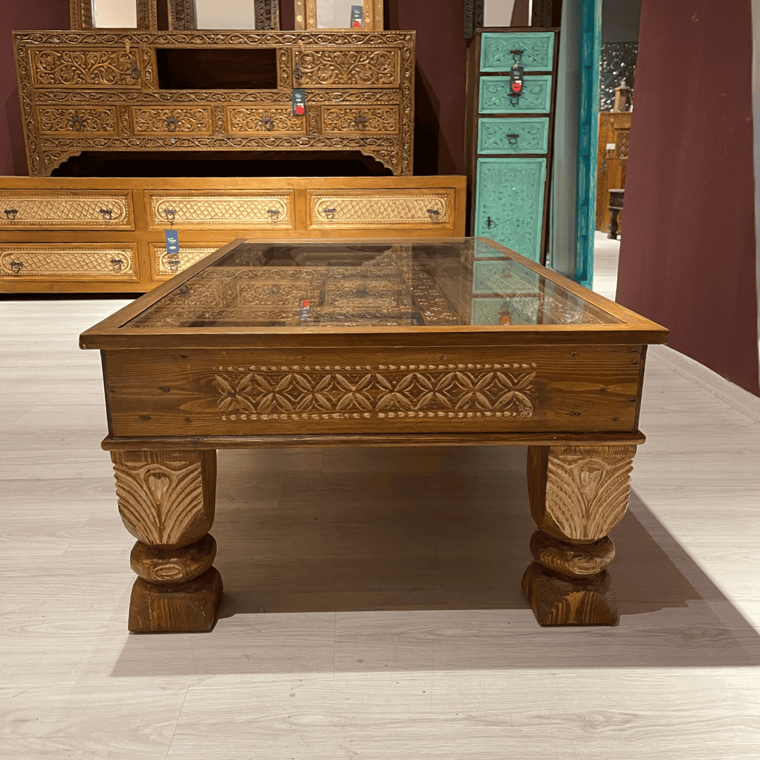 ETNİK MODEL EL BOYAMA VE OYMA ORTA SEHPA M1003 - Görsel 7