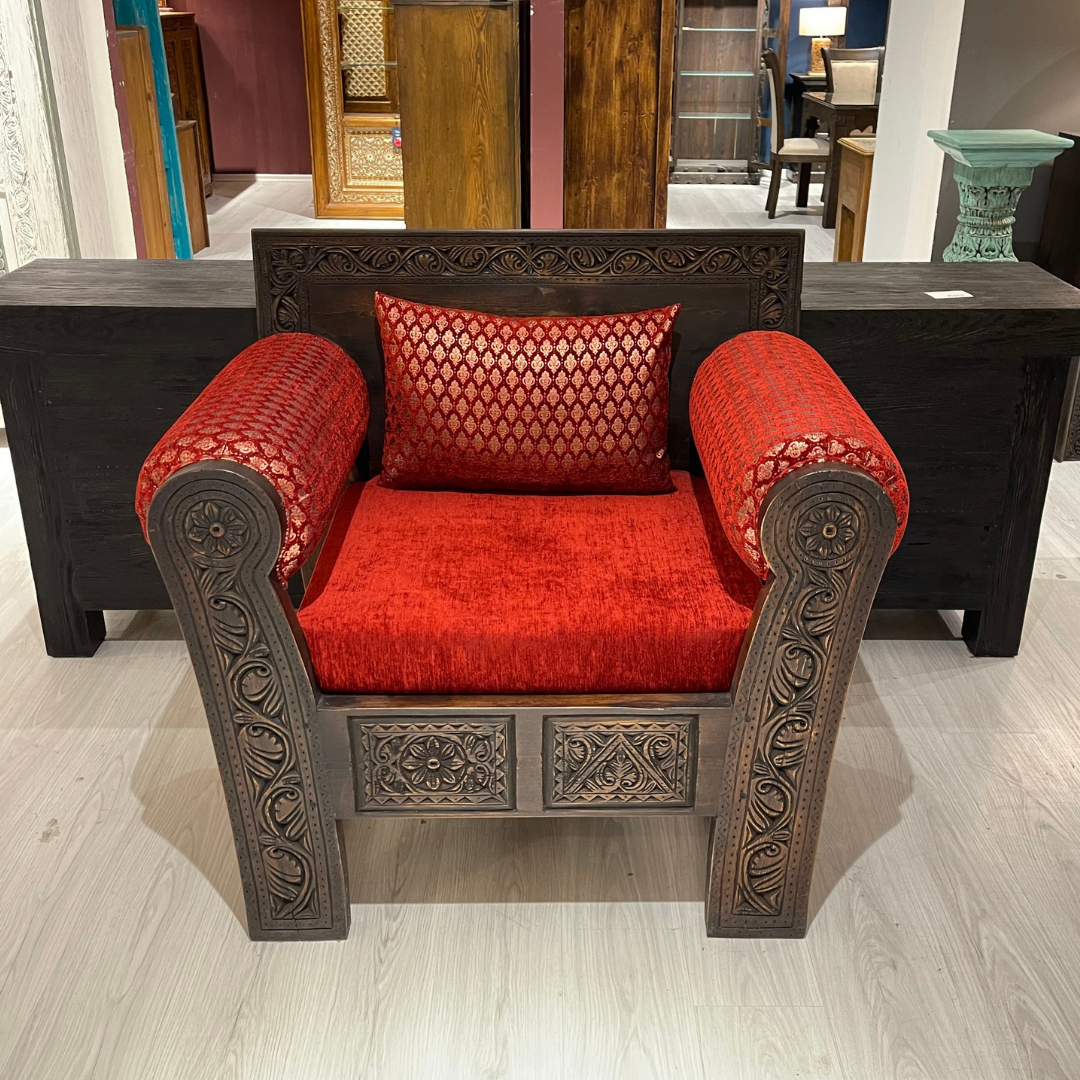 ETNİK MODEL EL OYMA TEKLİ KOLTUK M1245 - Görsel 2