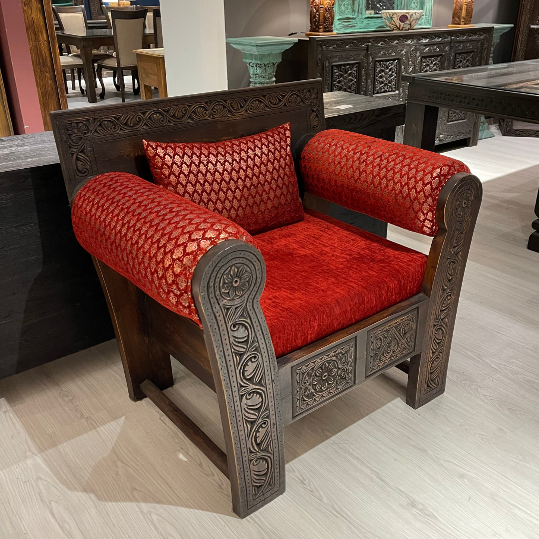 ETNİK MODEL EL OYMA TEKLİ KOLTUK M1245 - Görsel 4