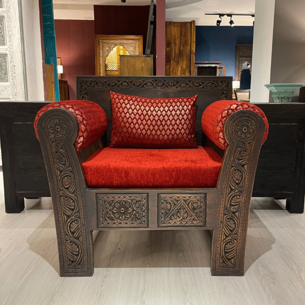 ETNİK MODEL EL OYMA TEKLİ KOLTUK M1245