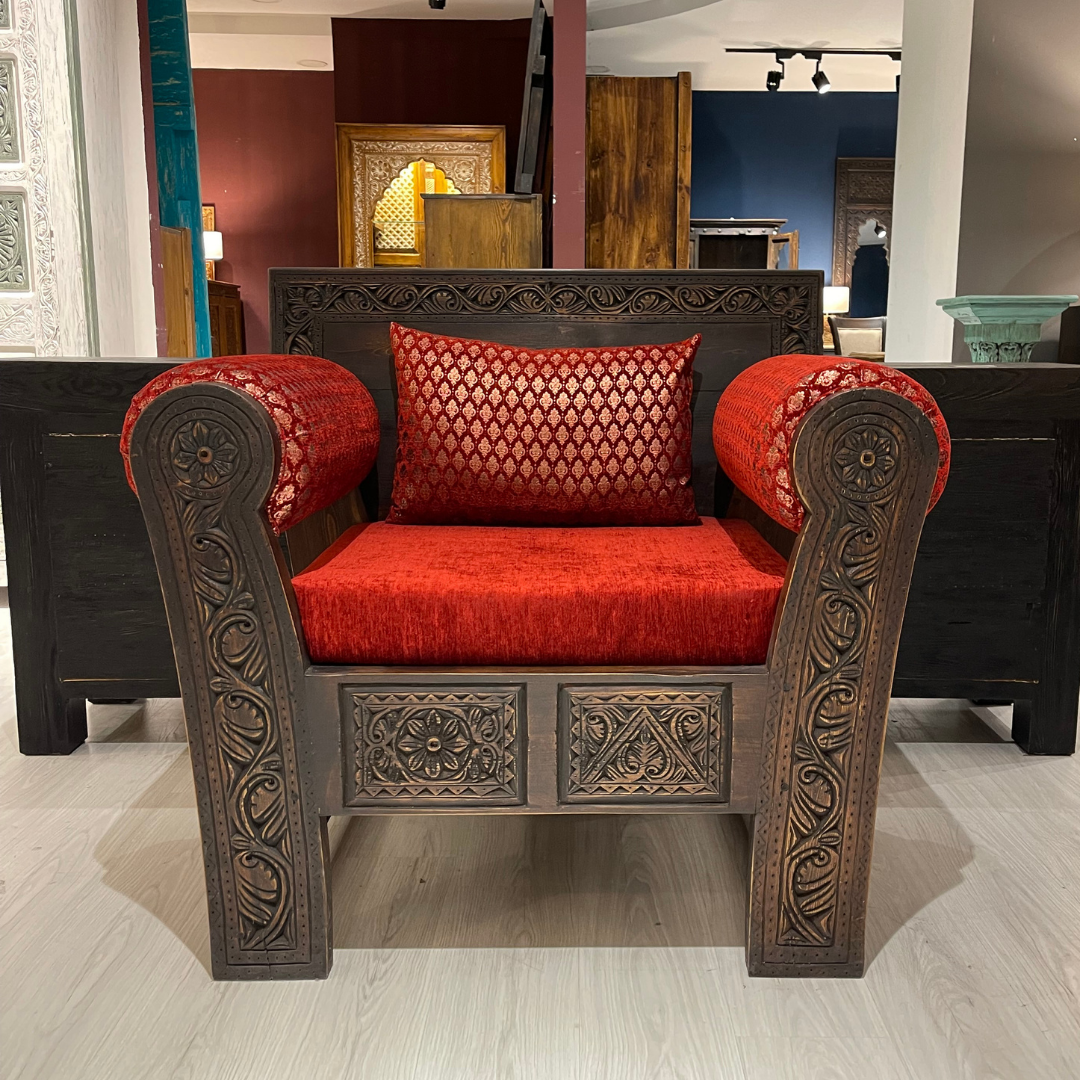 ETNİK MODEL EL OYMA TEKLİ KOLTUK M1245