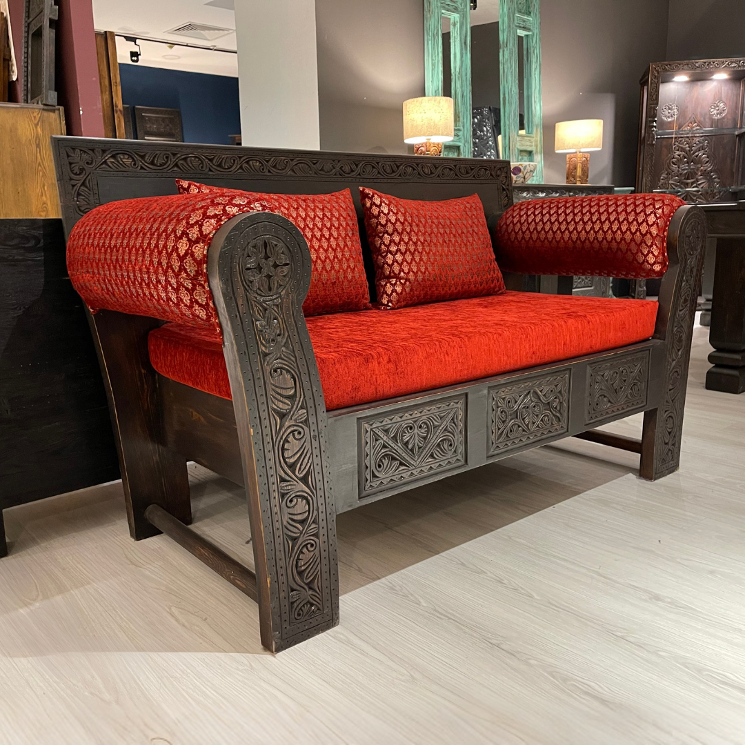 ETNİK MODEL EL OYMA İKİLİ KOLTUK M1246 - Görsel 2