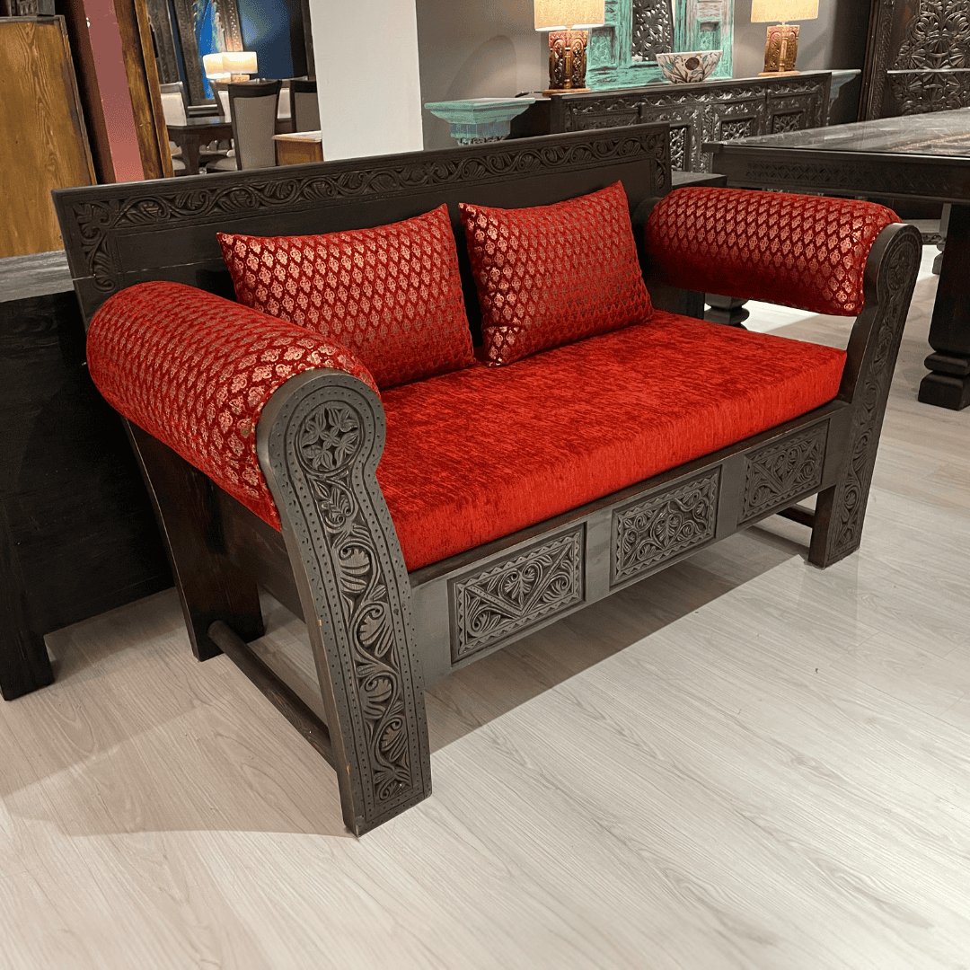 ETNİK MODEL EL OYMA İKİLİ KOLTUK M1246 - Görsel 3