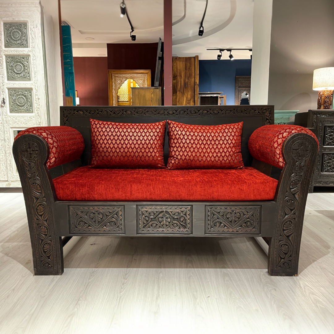 ETNİK MODEL EL OYMA İKİLİ KOLTUK M1246