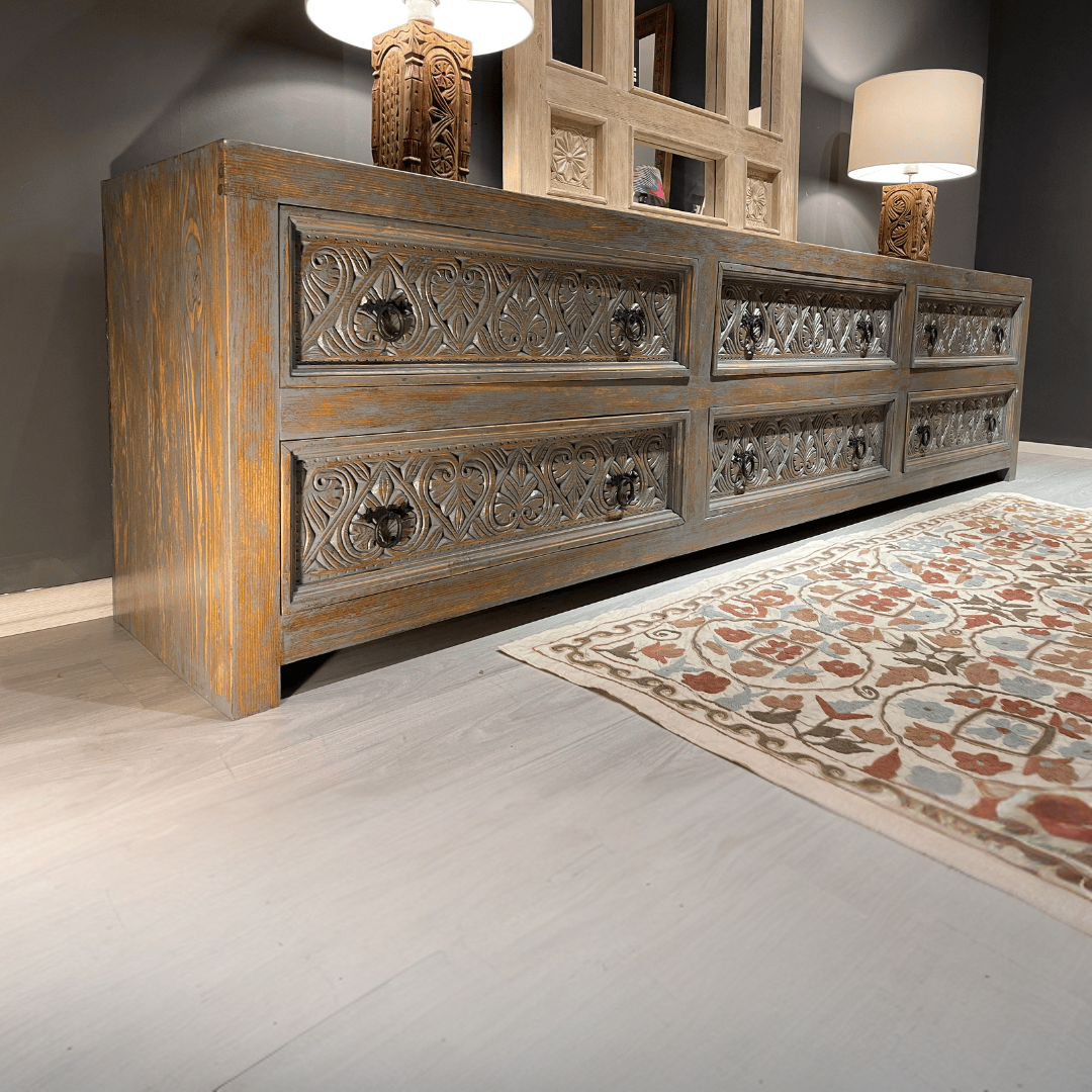 ETNİK MODEL EL OYMA TV KONSOL M1259 - Görsel 4