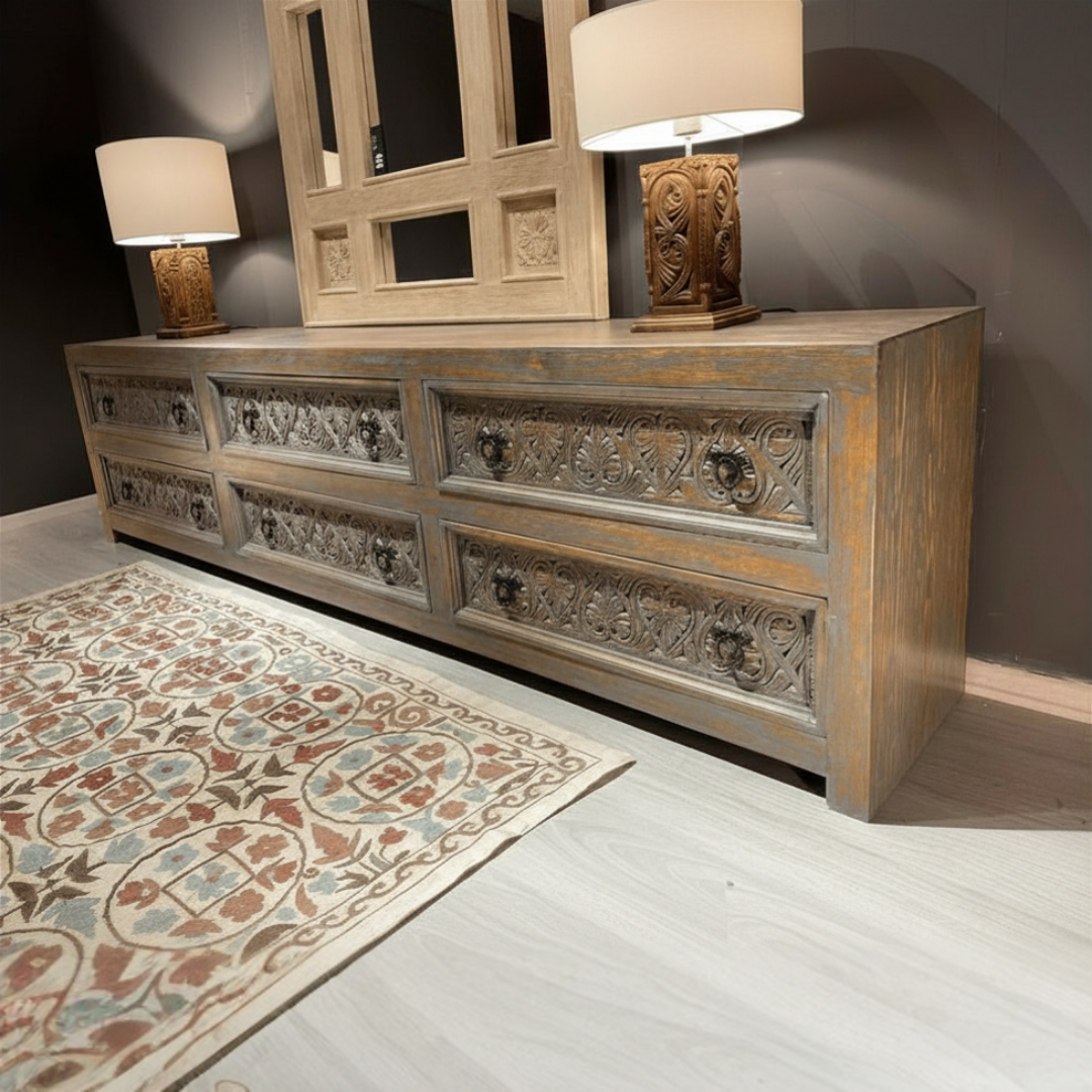 ETNİK MODEL EL OYMA TV KONSOL M1259 - Görsel 6