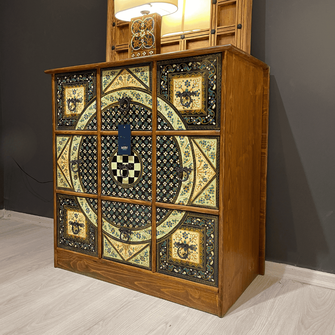 ETNİK MODEL EL BOYAMA ŞİFONYER M652 - Görsel 3