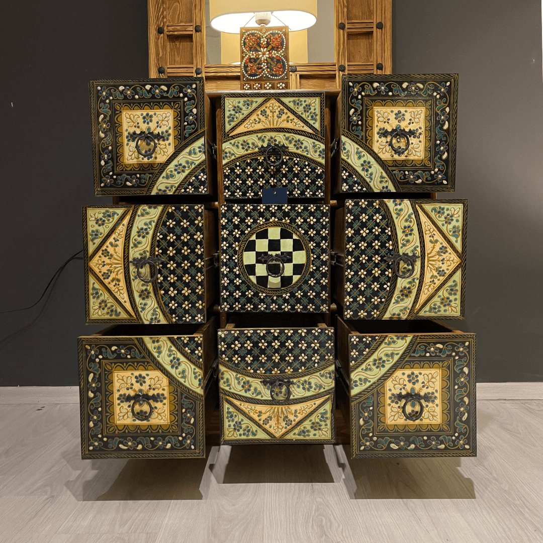 ETNİK MODEL EL BOYAMA ŞİFONYER M652 - Görsel 4