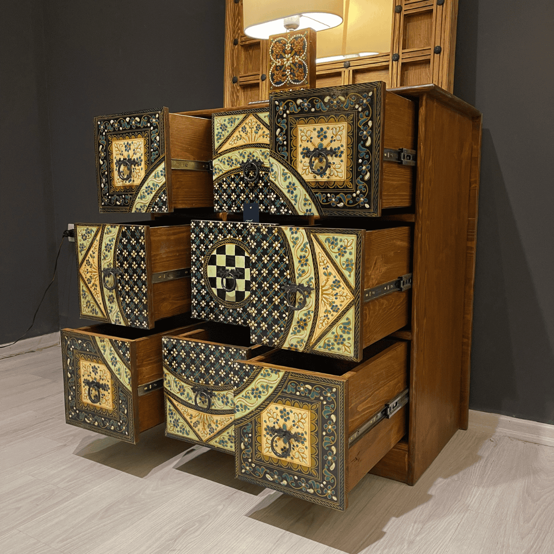 ETNİK MODEL EL BOYAMA ŞİFONYER M652 - Görsel 6