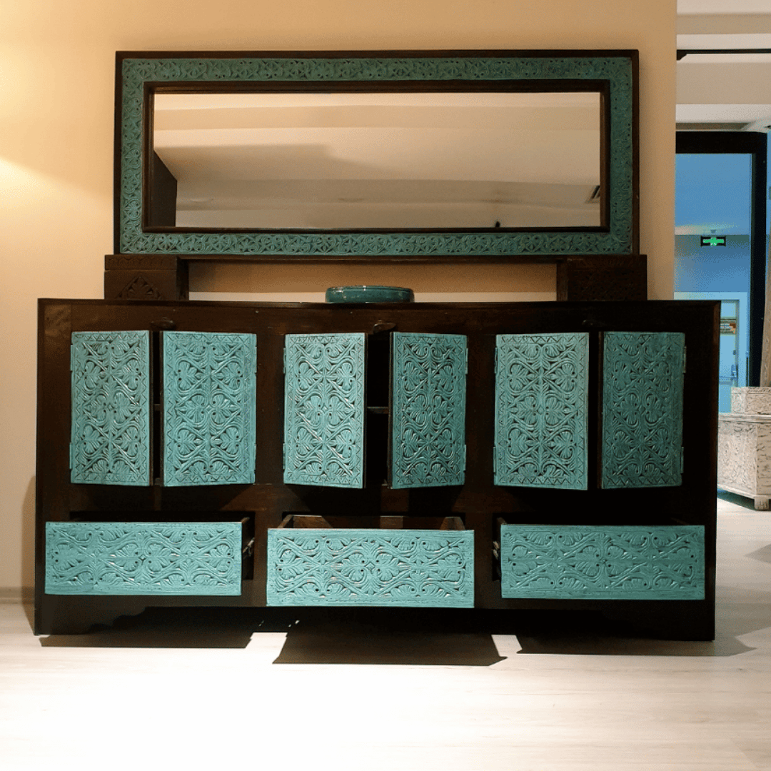 ETNİK MODEL EL OYMA ESKİTME KONSOL M1380-1 - Görsel 7